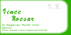 vince mocsar business card