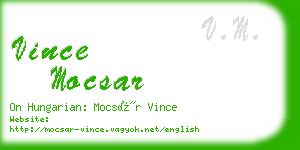 vince mocsar business card